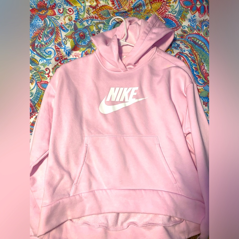 YOUTH LARGE NIKE CROP HOODIE PINK YL